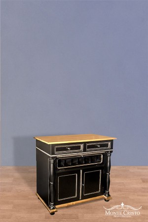 Balcão preto com pé torneado e adega 2 p (1)